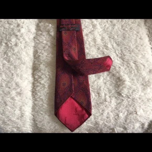 Yves Saint Laurent Paris 100% All Silk Soie Tie - Picture 4 of 10